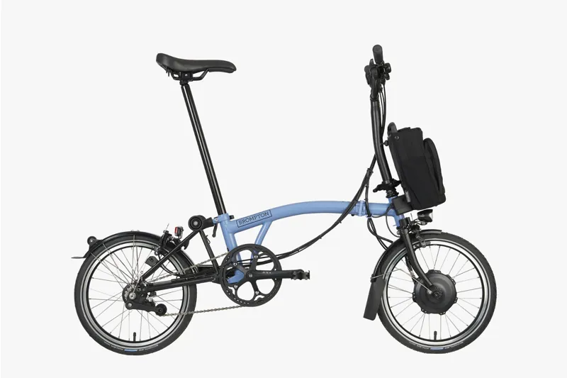 Brompton Electric C Line Explore Mid Bar in Cloud blue